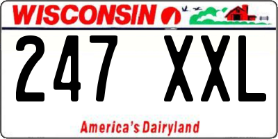 WI license plate 247XXL