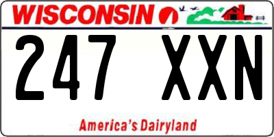 WI license plate 247XXN