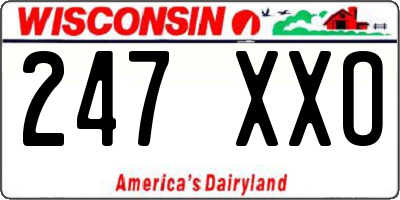 WI license plate 247XXO