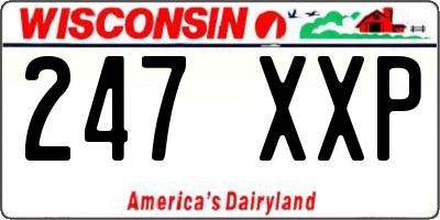 WI license plate 247XXP