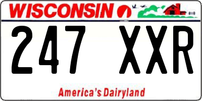 WI license plate 247XXR