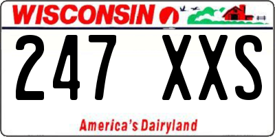WI license plate 247XXS