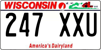 WI license plate 247XXU