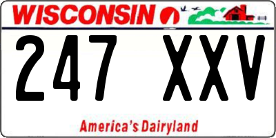 WI license plate 247XXV