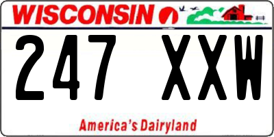 WI license plate 247XXW