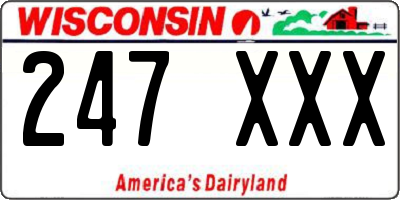 WI license plate 247XXX