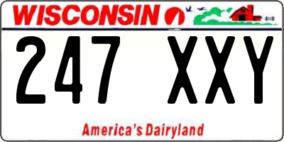 WI license plate 247XXY