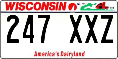 WI license plate 247XXZ