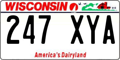 WI license plate 247XYA