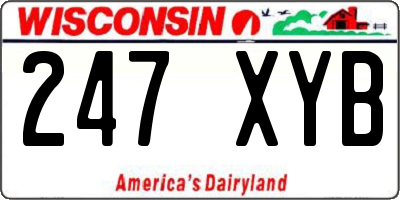 WI license plate 247XYB
