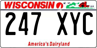 WI license plate 247XYC