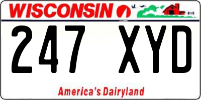 WI license plate 247XYD