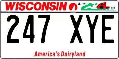 WI license plate 247XYE