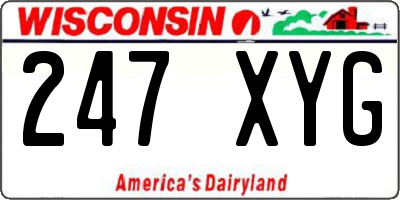 WI license plate 247XYG