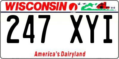 WI license plate 247XYI