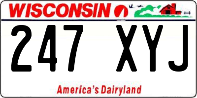 WI license plate 247XYJ