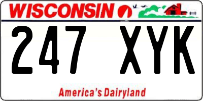 WI license plate 247XYK