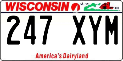 WI license plate 247XYM