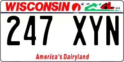 WI license plate 247XYN