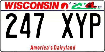 WI license plate 247XYP