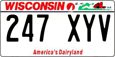 WI license plate 247XYV