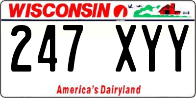WI license plate 247XYY