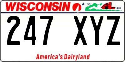 WI license plate 247XYZ