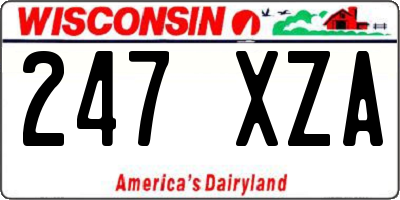 WI license plate 247XZA