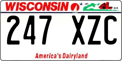 WI license plate 247XZC