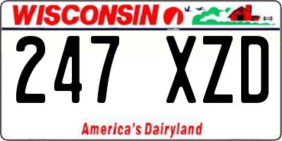 WI license plate 247XZD