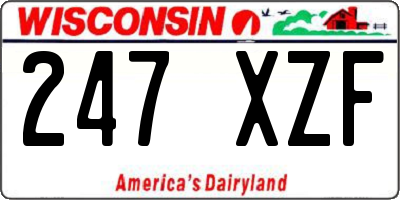 WI license plate 247XZF