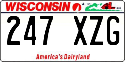 WI license plate 247XZG