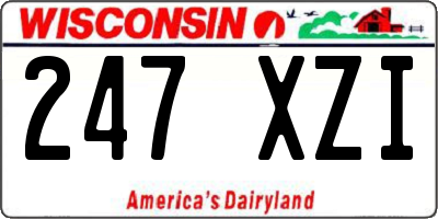 WI license plate 247XZI