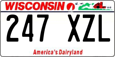 WI license plate 247XZL