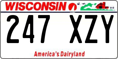 WI license plate 247XZY