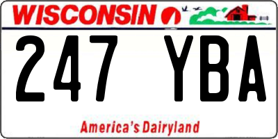 WI license plate 247YBA