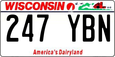 WI license plate 247YBN