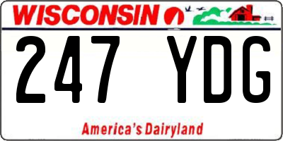 WI license plate 247YDG