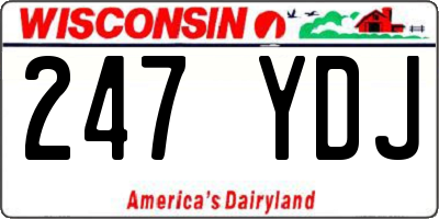 WI license plate 247YDJ