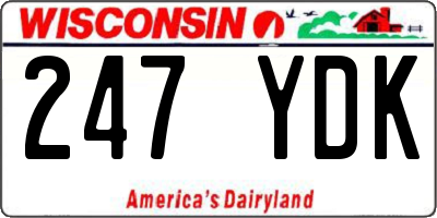 WI license plate 247YDK