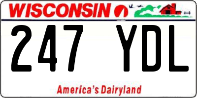 WI license plate 247YDL