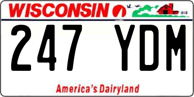 WI license plate 247YDM