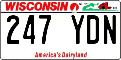 WI license plate 247YDN