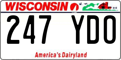 WI license plate 247YDO