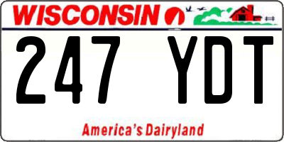 WI license plate 247YDT