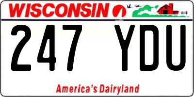 WI license plate 247YDU