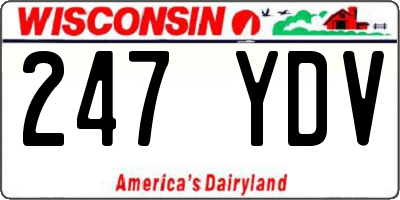 WI license plate 247YDV