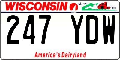 WI license plate 247YDW
