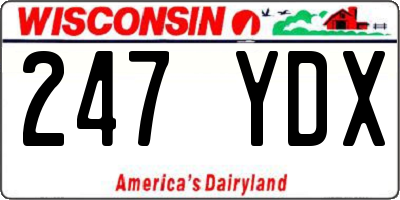 WI license plate 247YDX