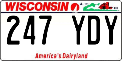 WI license plate 247YDY
